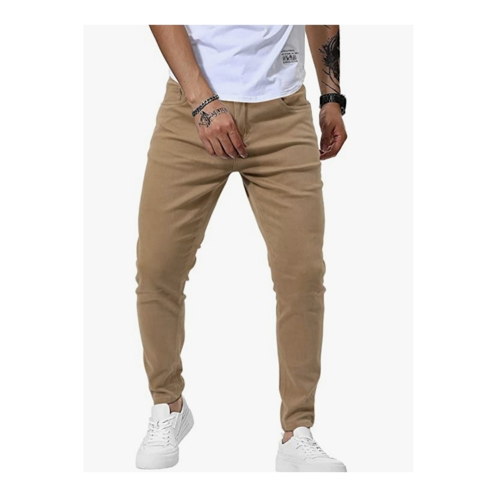 Men's Slim Fit Super Skinny Khaki Denim Stretch Jeans Size 32 NWT - Picture 4 of 5